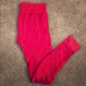 Red SoulCycle leggings